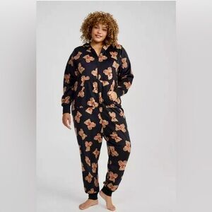 Torrid Teddy Bear Print Onesie Pajamas Size 3/4X NWOT!